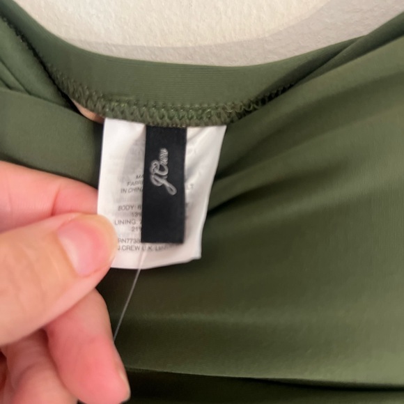 COPY - NWT J. CREW Ruched Bandeau One Piece Swimsuit Safari 8 Olive Green Strap… - Picture 11 of 16